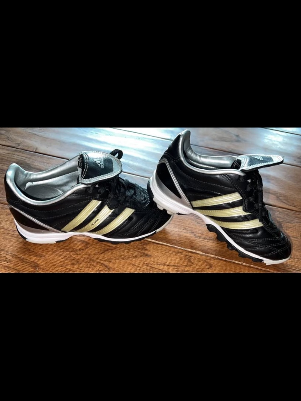 Adidas kids Black & Gold Turf Soccer Shoes